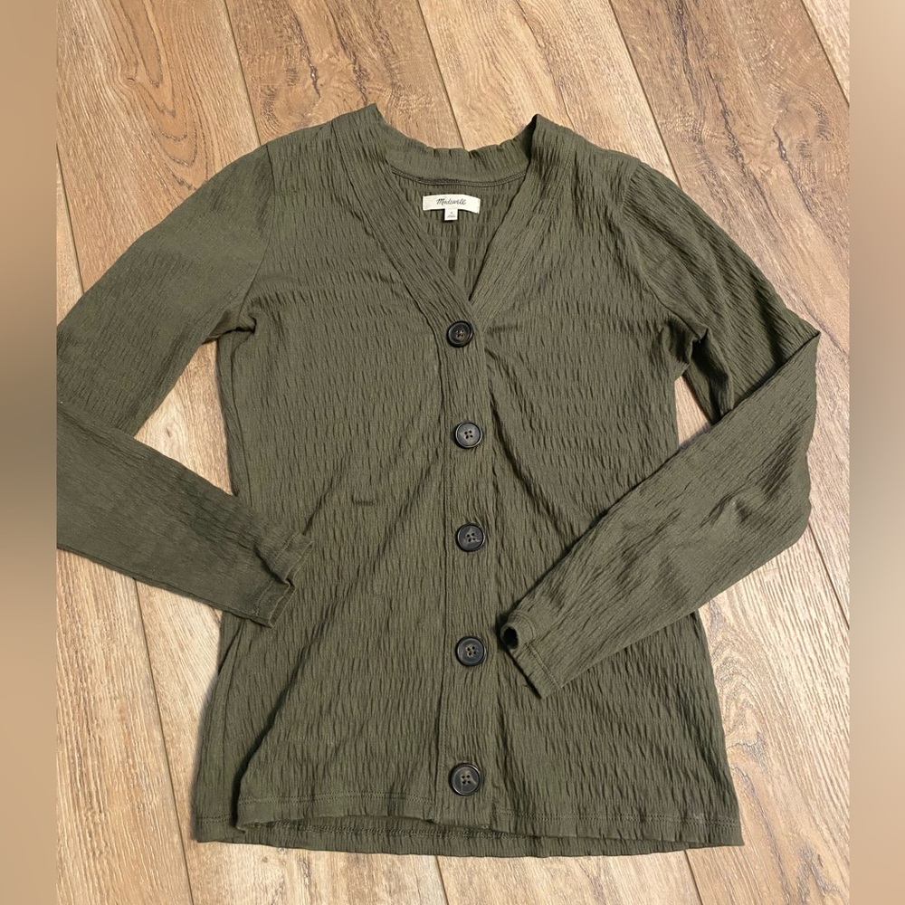 Madewell Crinkle Knit  Cardigan Top